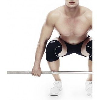 Bandáž kolene RX 7 mm - černá/bílé pruhy