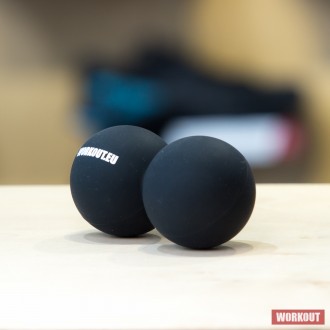 Masážní míček Double Lacrosse ball WORKOUT - černý
