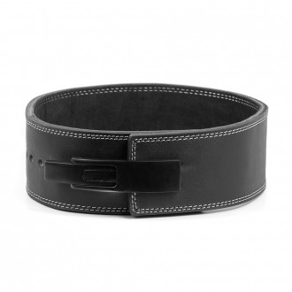 Kožen&yacute; opasek se sponou 10 cm WORKOUT - čern&yacute;