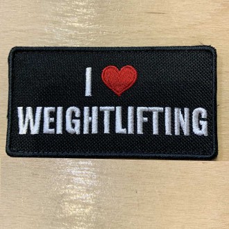 N&aacute;&scaron;ivka I love Weightlifting - 95 x 50 mm se such&yacute;m zipem