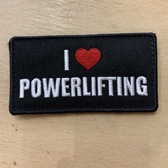 N&aacute;&scaron;ivka I love Powerlifting- 95 x 50 mm se such&yacute;m zipem