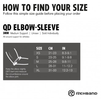 Bandáž lokte QD Elbow Sleeve 3 mm /1.5 mm černá