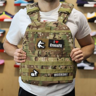 Nášivka se suchým zipem WORKOUT - Box jump 5 x 5 cm 