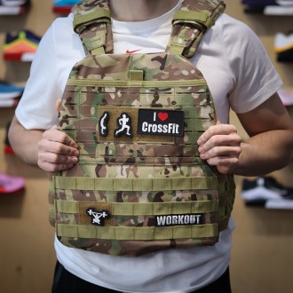 Nášivka se suchým zipem WORKOUT - Běh 5 x 4 cm