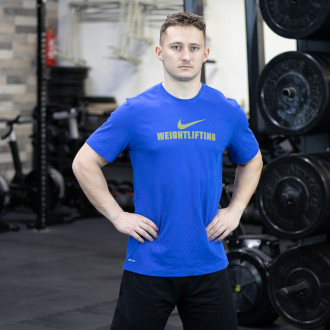 P&aacute;nsk&eacute; tričko Nike Weightlifting - Blue/Gold