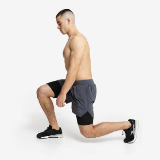 Pánské šortky Picsil Premium 2 v 1 kompresní + šortky - šedá