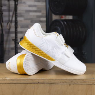 Vzpěračsk&eacute; boty Squat University TYR L-1 Lifter - b&iacute;l&aacute;/zlat&aacute;