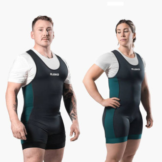 Unisex vzpěračsk&yacute; dres ELEIKO blue/black