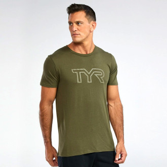 Pánské tričko TYR Ultrasoft Lightweight Tri Blend Tech Tee - zelená