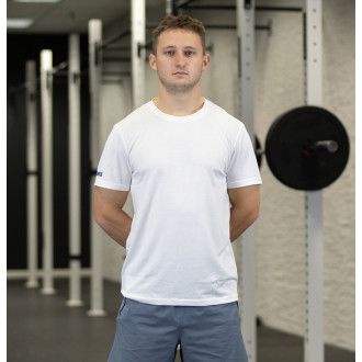 P&aacute;nsk&eacute; sportovn&iacute; tričko WORKOUT - b&iacute;l&eacute; s logem