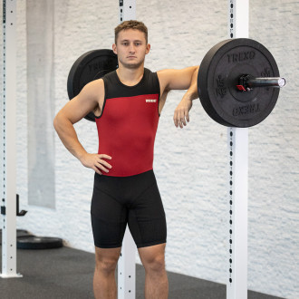 Vzpěračský dres WORKOUT 2.0 profi unisex - red/black