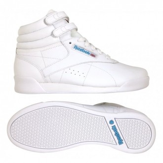 Dětské bílé závodní boty na aerobik Reebok Freestyle HI Classic f/s - 50162