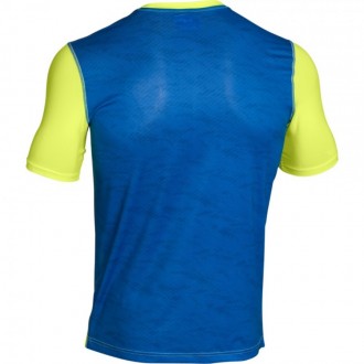 Pánské běžecké tričko s krátkým rukávem modré žluté