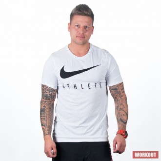 Pánské tričko Nike Swoosh Athlete - bílé