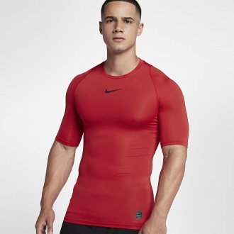 Pánské kompresní tričko Nike s krátkým rukávem - Nike Pro red