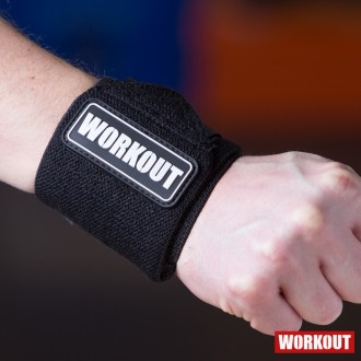 Band&aacute;že z&aacute;pěst&iacute; 48 cm WORKOUT - čern&yacute;
