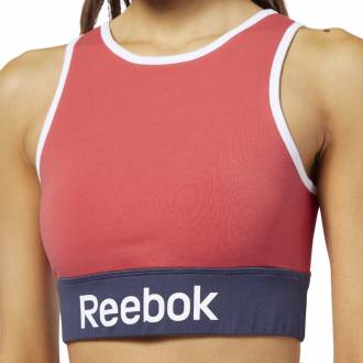 Reebok Les Mills Women's Tank Top Built In Padded Sports Bra Strappy Gym Vest M