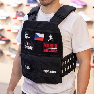Zátěžová taktická plátová vesta 10 kg WORKOUT - černá