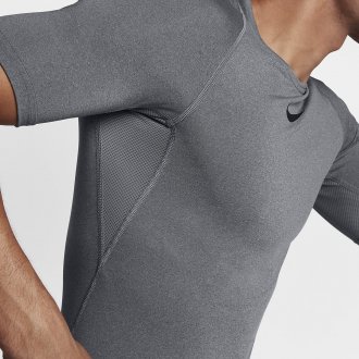 Pánský tréninkový top Nike s krátkým rukávem - Nike Pro - šedivý