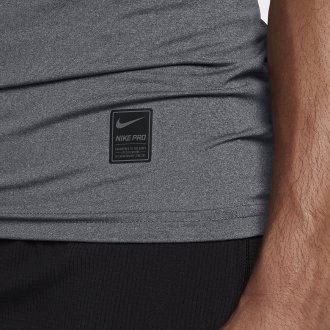 Pánský tréninkový top Nike s krátkým rukávem - Nike Pro - šedivý