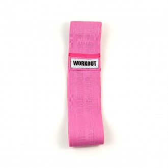 Textilní odporová guma / loop band WORKOUT - růžová