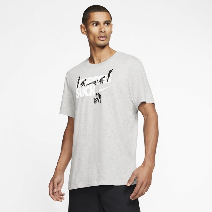 Pánské tričko Nike BURPEES SUCK Dri FIT šedivé BotyObleceni cz 