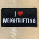 Nášivka I love Weightlifting - 95 x 50 mm se suchým zipem