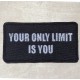 Nášivka slogan Limit - 95 x 50 mm +suchý zip black/white