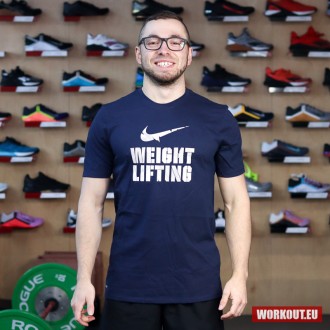 Pánské tričko Nike Weightlifting - Blue/White