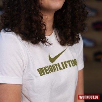 Dámské tričko Nike Weightlifting - Bílá/Zlatá