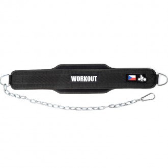 Opasek na z&aacute;važ&iacute; s řetězem - dip belt WORKOUT