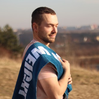 Ručník WORKOUT weightlifting - modrý