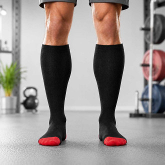 Vzpěračské podkolenky WORKOUT - černá/červená