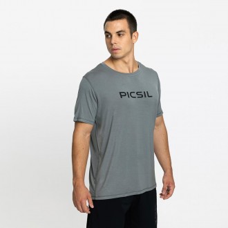 Pánské tričko Picsil Core - šedá/zelená