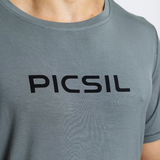 Pánské tričko Picsil Core - šedá/zelená