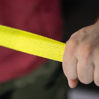 Dlouhá textilních odporová guma WORKOUT (12 kg) - žlutá