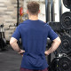 Pánské tričko Nike Weightlifting Big Swoosh - modré/zlaté