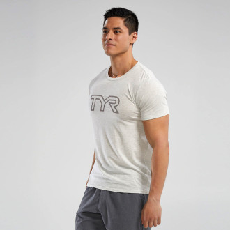 Pánské tričko TYR Ultrasoft Lightweight Tri Blend Tech Tee - white