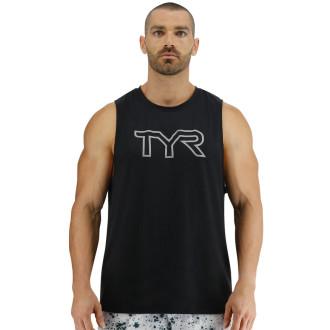 Pánské tílko TYR Logo Tech Tank - Solid / Heather černé