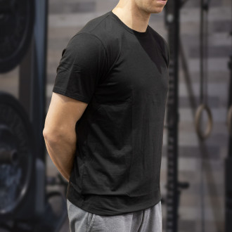 Pánské sportovní tričko WORKOUT - černé a kratší