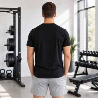 Pánské sportovní tričko WORKOUT - černé a kratší