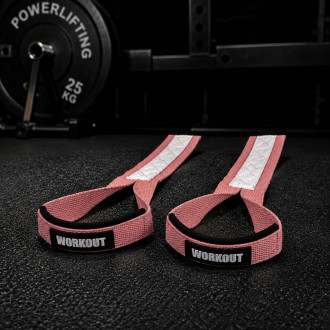 Vzpěračsk&eacute; trhačky WORKOUT - růžov&aacute;/b&iacute;l&aacute;