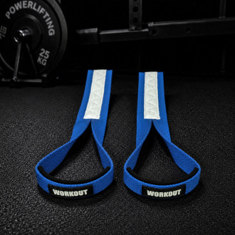 Vzpěračsk&eacute; trhačky WORKOUT - modr&aacute;/b&iacute;l&aacute;